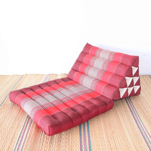 1 fold cushion na vi da thai triangle cushion 1 fold dark red 33107933200581