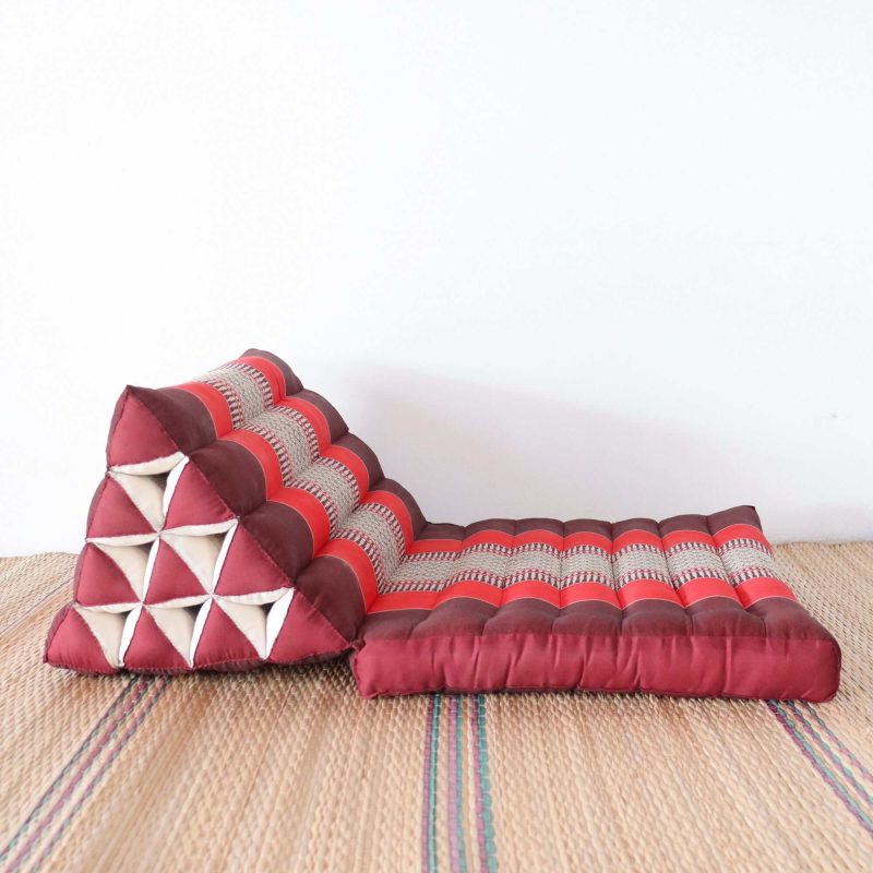 1 fold cushion na vi da thai triangle cushion 1 fold dark red 33107933233349