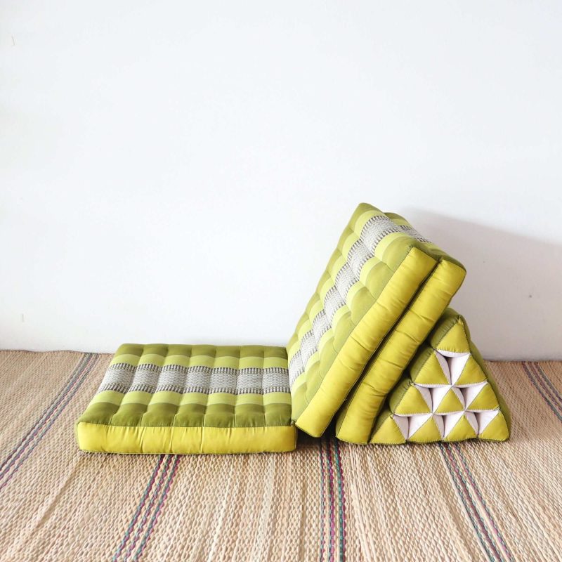 3 fold cushion mo ra kot thai triangle cushion 3 fold dark green 32995758211269