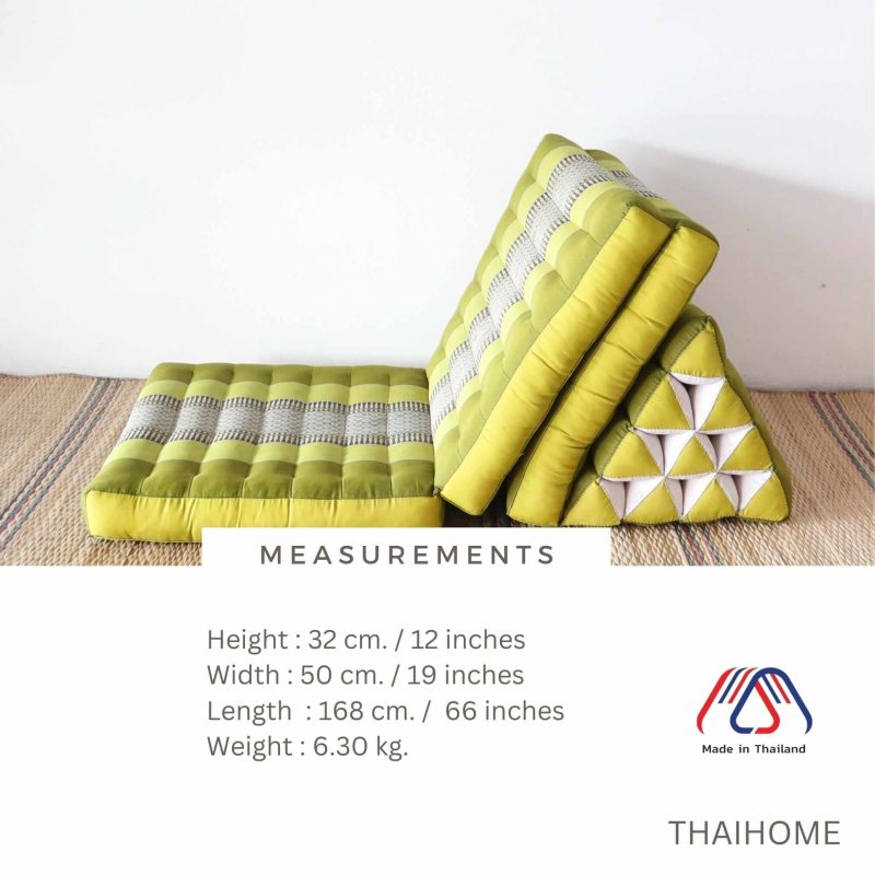 3 fold cushion mo ra kot thai triangle cushion 3 fold dark green 33275306639557