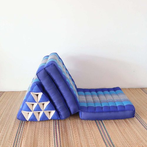 3 fold cushion na ra va dee thai triangle cushion 3 fold blue 33081767985349