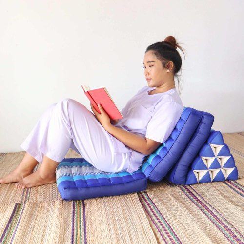 3 fold cushion na ra va dee thai triangle cushion 3 fold blue 33081768345797