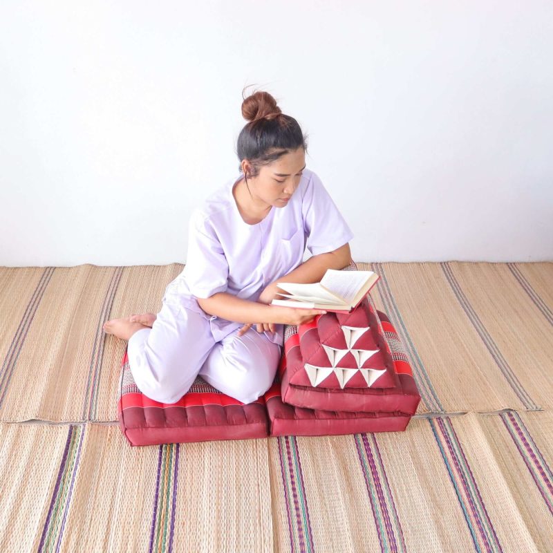 3 fold cushion thanaya thai triangle cushion 3 fold red 33159430504645