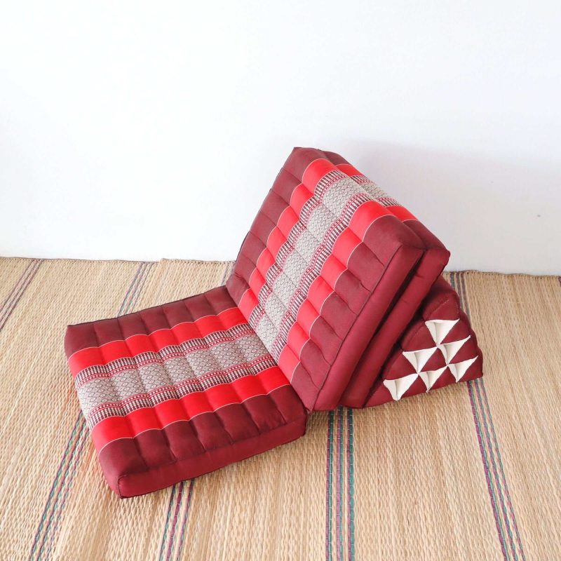 3 fold cushion thanaya thai triangle cushion 3 fold red 33159430930629