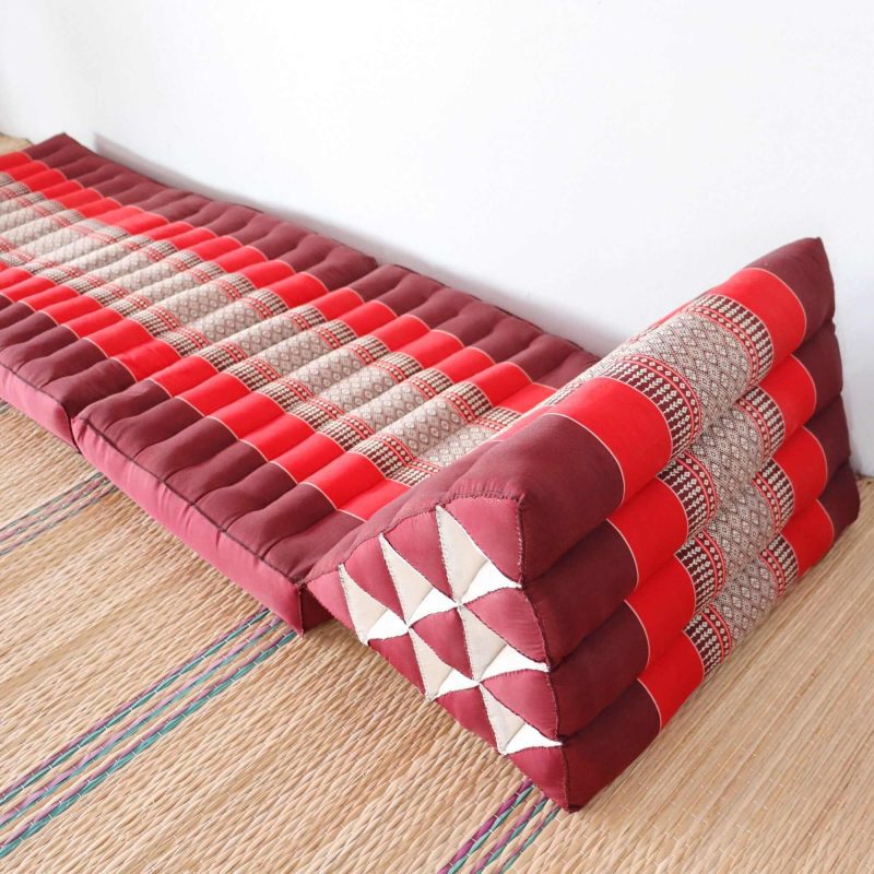 3 fold cushion thanaya thai triangle cushion 3 fold red 33159430996165