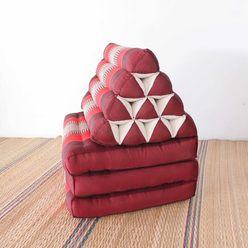 3 fold cushion thanaya thai triangle cushion 3 fold red 33159452426437