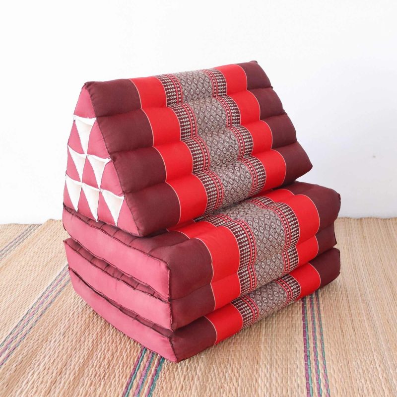 3 fold cushion thanaya thai triangle cushion 3 fold red 33159452524741