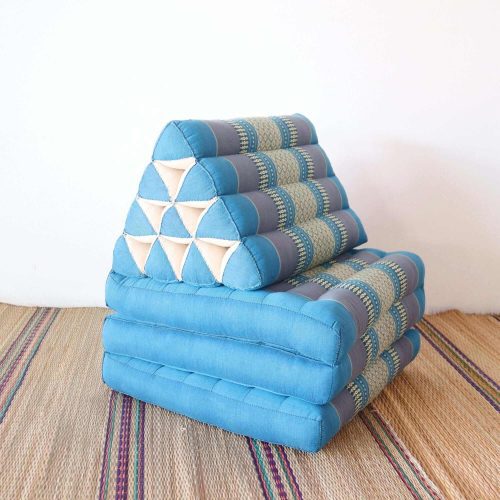 3 fold cushion wi mon rut thai triangle cushion 3 fold light blue 33307458109637