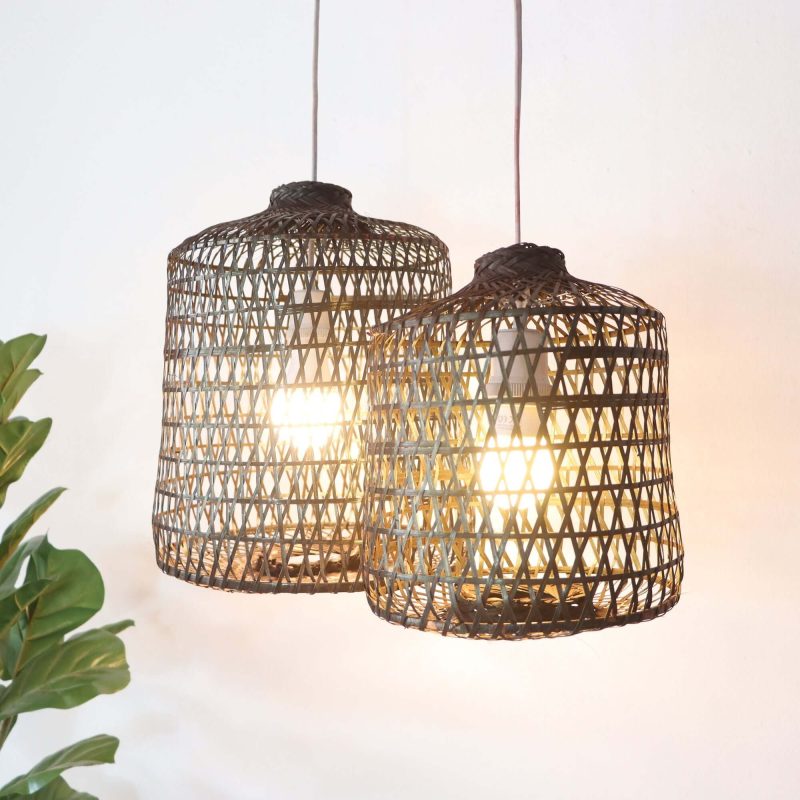 BLACK VAREE - Black Bamboo Pendant Light