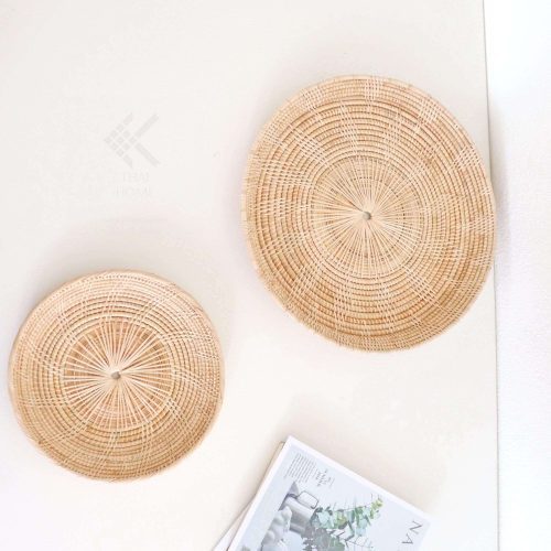 baskets trays daorung round rattan plate set of 2 29310259167429