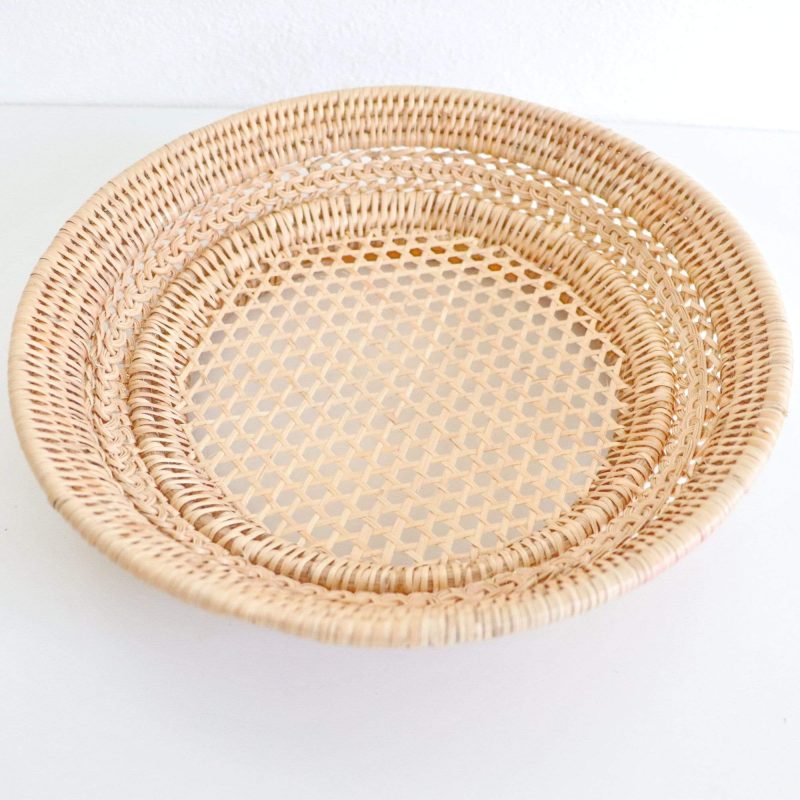 baskets trays juntra round rattan basket 28433669292229