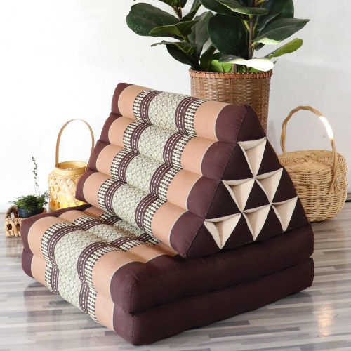 cushion korn ka nok thai kapok 2 fold floor cushion with triangle recliner cushion 32097588510917