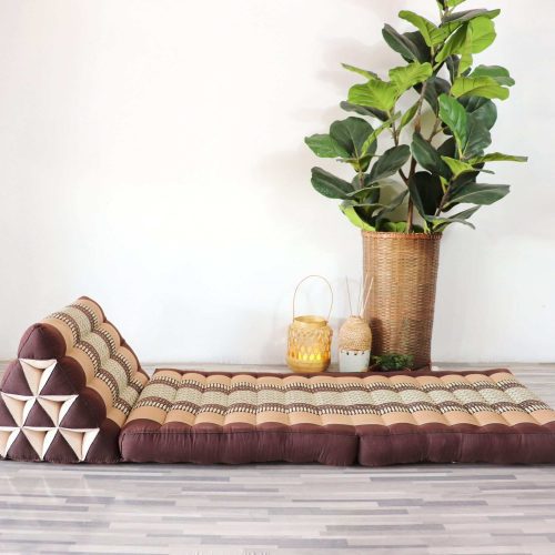 cushion korn ka nok thai kapok 2 fold floor cushion with triangle recliner cushion 32097589133509