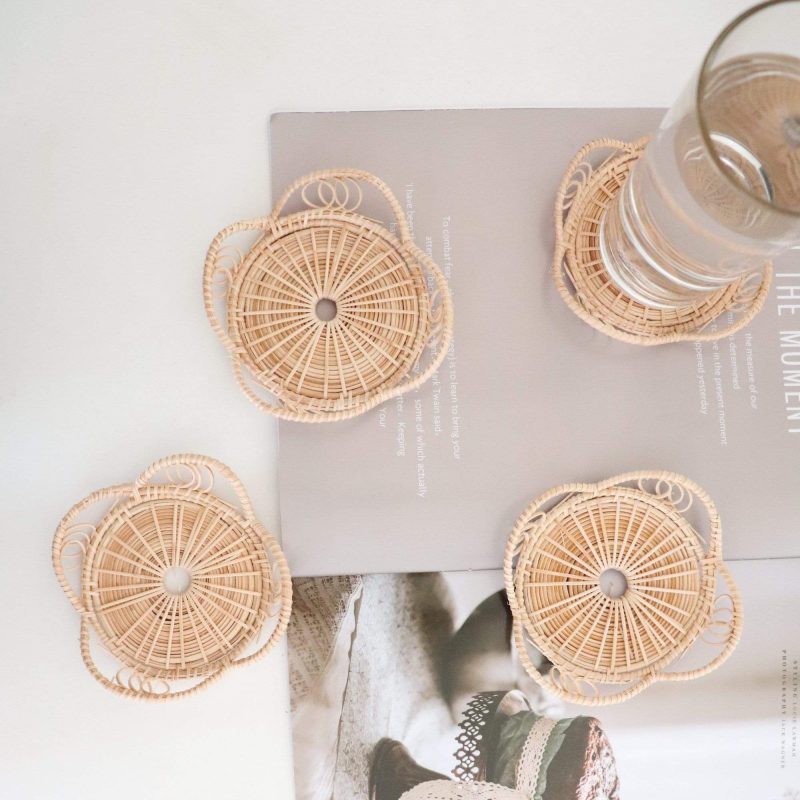 homeware wanna rattan coasters set of 4 24163888758981