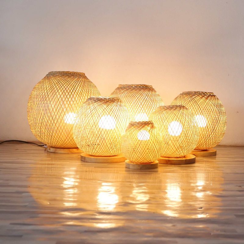 lamp chi na bamboo weaving table lamp organic elegance illuminated 33289590145221