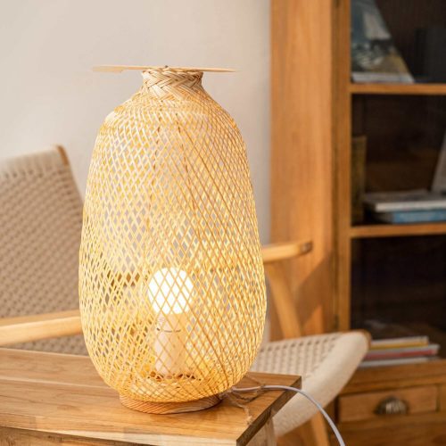 lighting a na bamboo boho table lamp 14 16 inches 32947726844101