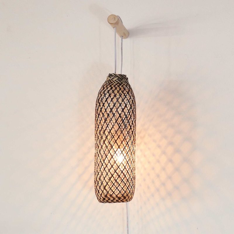 CHARISSA - Boho Wall Sconce Light (Natural & Black)