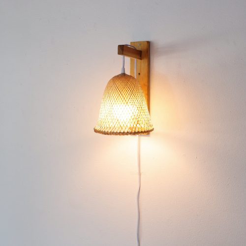 lighting wall sconce wood base 32132885053637