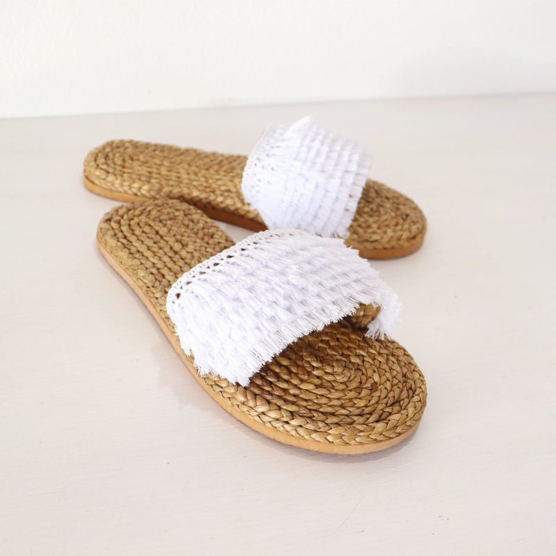 shoes pi cha ya pa straw shoes off white 32991400067269