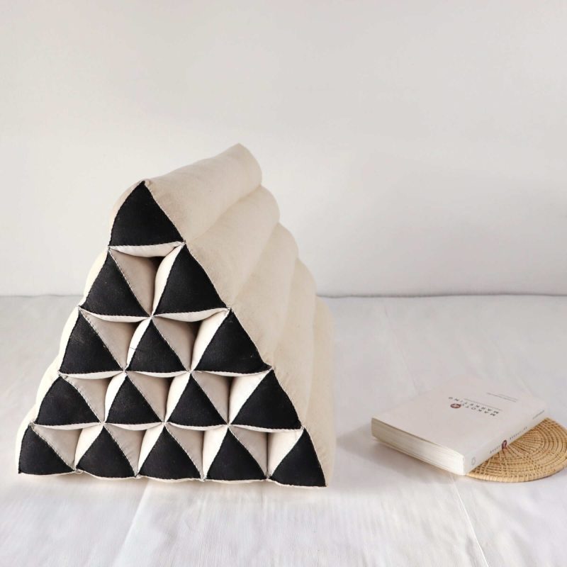 triangle cushion ka mon chan thai triangle cushion white and black 33281269301445