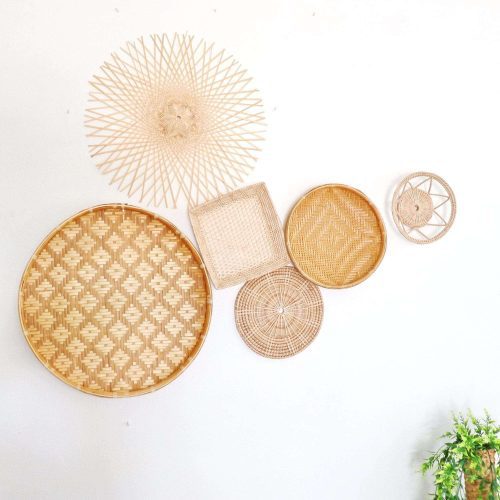 wall decor leerawadee bamboo rattan wall hanging basket 29468291596485